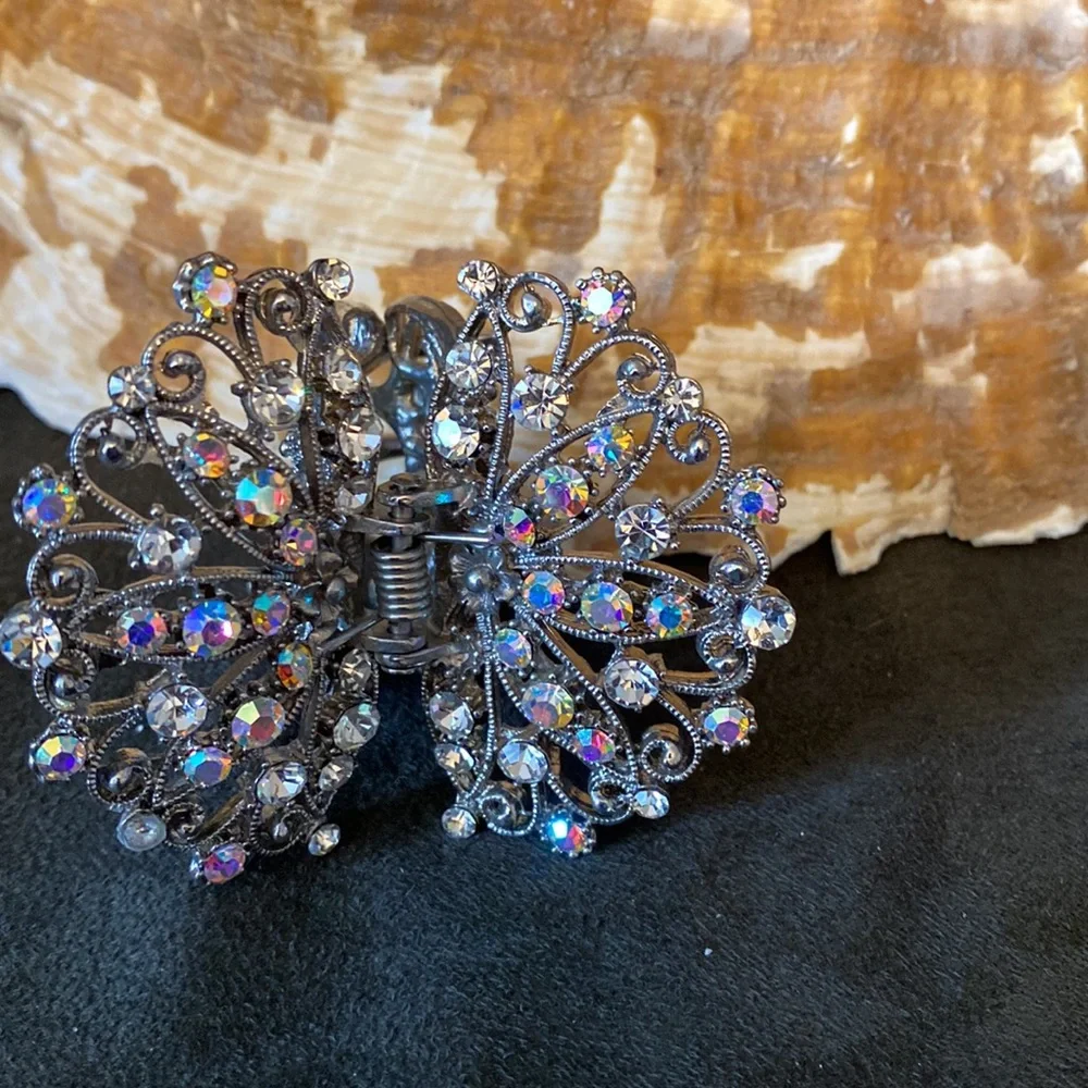 #183 Beautiful butterfly, jeweled, hair clips prices for one two available - Picture 8 of 13